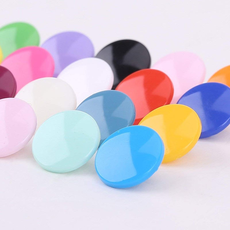 BetterJonny 420 Sets 14-Color KAM Snaps, BetterJonny Size 20 T5 Glossy Round Plastic Fasteners Punch Poppers Closures No-Sew Buttons for Clothing Crafts Mama Pads - Image 1